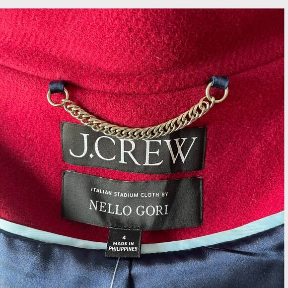 J.Crew Villa Cocoon Coat Italian Stadium Cloth Nello Gori Size 4 NWT Standing - Picture 9 of 13